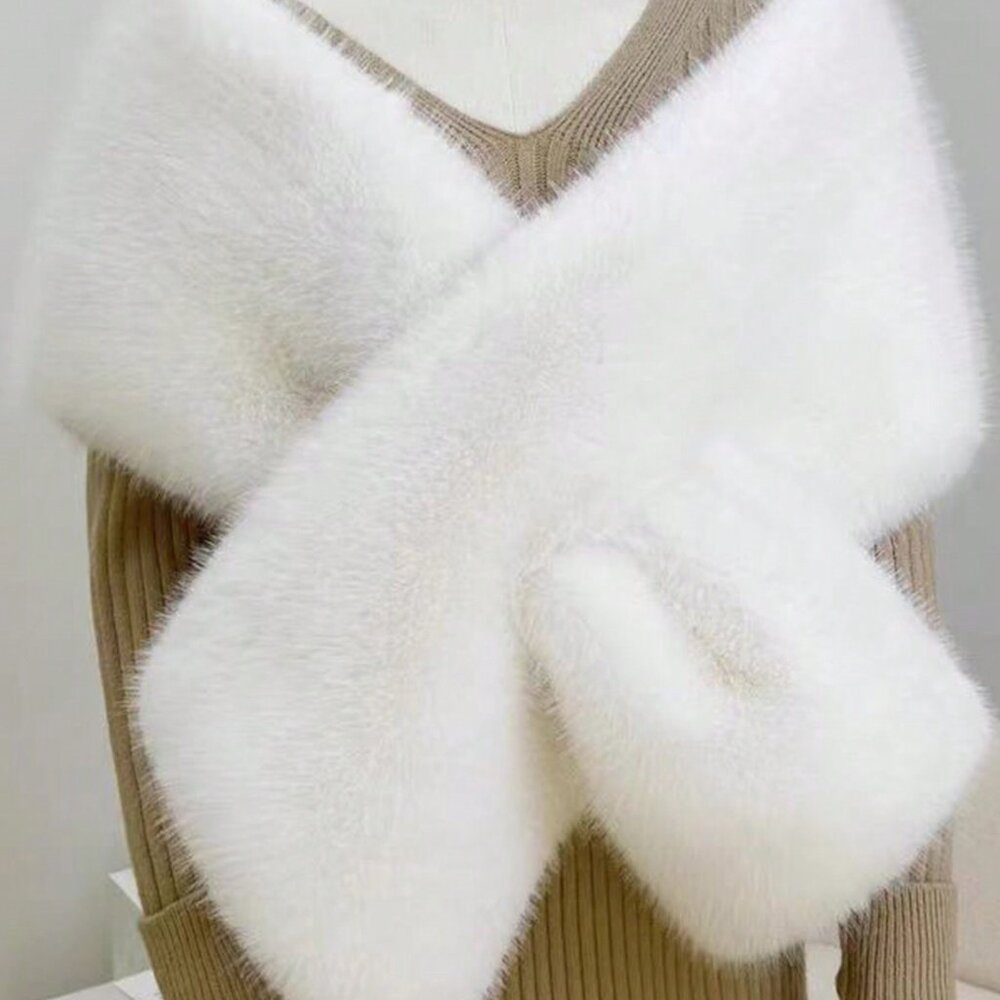 more colors: Casual Women's Faux fur Shawl Collar Wrap - Picture 3 of 13